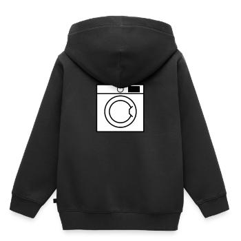 lave-linge - Sweat Premium à capuche enfant bio - noir - Dos - AI Model Kid Male (0cm)