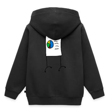 Präsentation - Flipchart - Kinder Premium Organic Hoodie - Schwarz - Hinten - AI Model Kid Male (0cm)