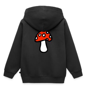 champignon - Sweat Premium à capuche enfant bio - noir - Dos - AI Model Kid Male (0cm)