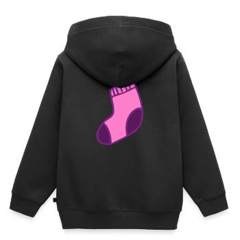 Chaussette - Bébé - Douce - Sweat Premium à capuche enfant bio - noir - Dos - AI Model Kid Male (0cm)