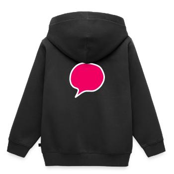 Sprechblase - Kinder Premium Organic Hoodie - Schwarz - Hinten - AI Model Kid Male (0cm)