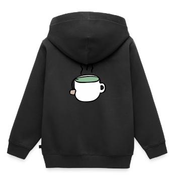 Tee - Kinder Premium Organic Hoodie - Schwarz - Hinten - AI Model Kid Male (0cm)