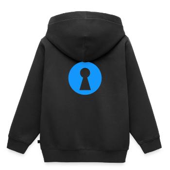 Trou de serrure - Sweat Premium à capuche enfant bio - noir - Dos - AI Model Kid Male (0cm)