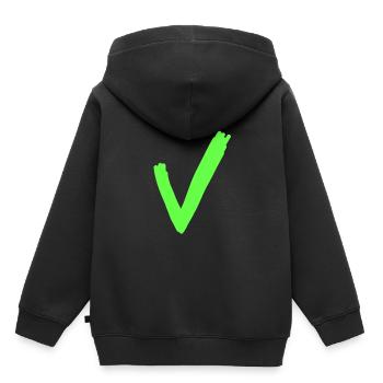 Häkchen - Kinder Premium Organic Hoodie - Schwarz - Hinten - AI Model Kid Male (0cm)