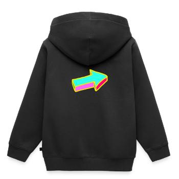 Pfeil - Kinder Premium Organic Hoodie - Schwarz - Hinten - AI Model Kid Male (0cm)