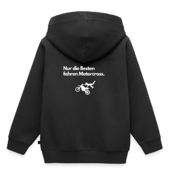 Motorcross Motorrad Moped Zweirad Spruch - Kinder Premium Organic Hoodie - Schwarz - Hinten - AI Model Kid Male (0cm)