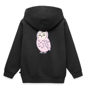 Eule Genervt Lustig - Kinder Premium Organic Hoodie - Schwarz - Hinten - AI Model Kid Male (0cm)