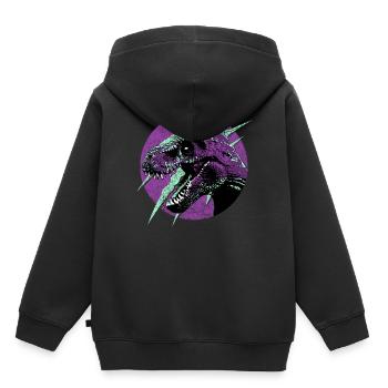 Dinosaurier Tyrannosaurus Rex Kratzer Design - Kinder Premium Organic Hoodie - Schwarz - Hinten - AI Model Kid Male (0cm)