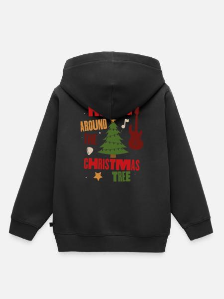 Schaukeln um den Weihnachtsbaum - Kinder Premium Organic Hoodie - Schwarz