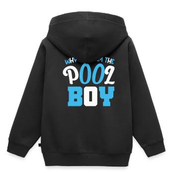 Poolboy Pool drôle - Sweat Premium à capuche enfant bio - noir - Dos - AI Model Kid Male (0cm)