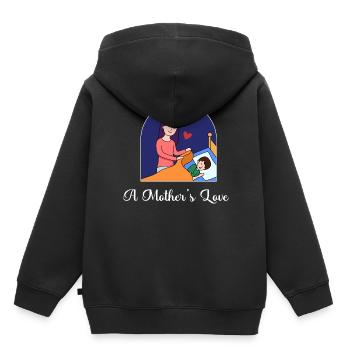 Design d’amour pour la fête des mères - Sweat Premium à capuche enfant bio - noir - Dos - AI Model Kid Male (0cm)