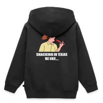 Snacks in Texas Design für stolze Texaner - Kinder Premium Organic Hoodie - Schwarz - Hinten - AI Model Kid Male (0cm)