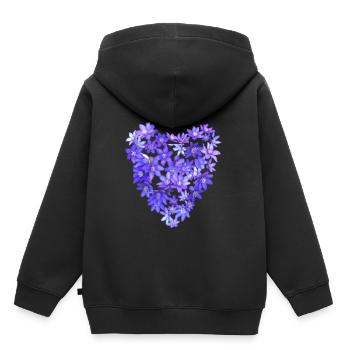 Blue Violet Heart - Kids Premium Organic Hoodie - black - Back - AI Model Kid Male (0cm)