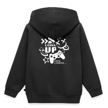 Level Up – Spiel wird geladen - Kinder Premium Organic Hoodie - Schwarz - Hinten - AI Model Kid Male (0cm)