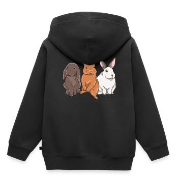 Cute rabbit design for bunny owners - Kids Premium Organic Hoodie - black - Back - AI Model Kid Male (0cm)
