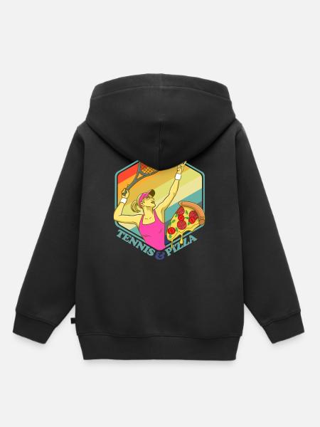 Raqueta de tenis de tenis para tenis servir mujer chica - Sudadera Premium con capucha infantil orgánica - negro
