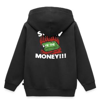 Show Money Design für gut verdienende Berufstätige - Kinder Premium Organic Hoodie - Schwarz - Hinten - AI Model Kid Male (0cm)