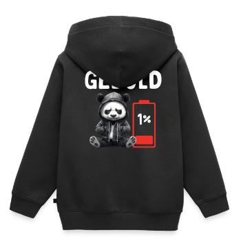 Geduld 1% Panda Bürohumor - Kinder Premium Organic Hoodie - Schwarz - Hinten - AI Model Kid Male (0cm)