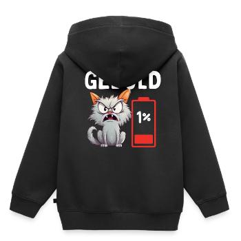 Geduld 1% Katze Bürohumor - Kinder Premium Organic Hoodie - Schwarz - Hinten - AI Model Kid Male (0cm)