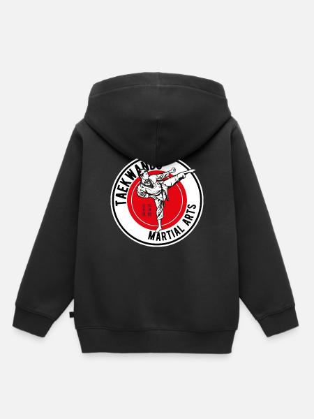 taekwando - Sweat Premium à capuche enfant bio - noir