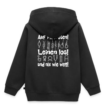 Auf Matrosen! Leinen los! - Kinder Premium Organic Hoodie - Schwarz - Hinten - AI Model Kid Male (0cm)