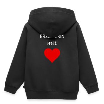 Erzieherin mit Herz - Kinder Premium Organic Hoodie - Schwarz - Hinten - AI Model Kid Male (0cm)