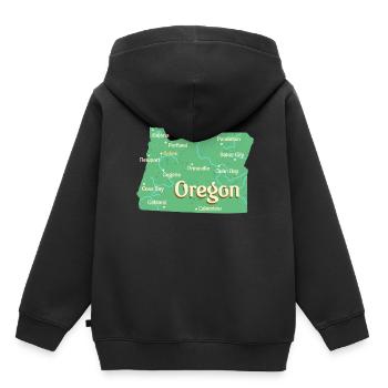 Sehenswürdigkeiten Oregon für stolze Oregonianer - Kinder Premium Organic Hoodie - Schwarz - Hinten - AI Model Kid Male (0cm)