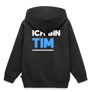 Tim Name Spruch für stolze Tims - Kinder Premium Organic Hoodie - Schwarz - Hinten - AI Model Kid Male (0cm)