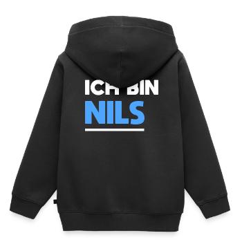 Nils Name Spruch für stolze Nils - Kinder Premium Organic Hoodie - Schwarz - Hinten - AI Model Kid Male (0cm)