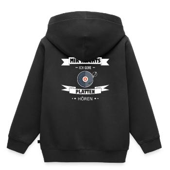 Vinyl Oldschool Schallplatten Platten Musik - Kinder Premium Organic Hoodie - Schwarz - Hinten - AI Model Kid Male (0cm)