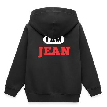 Jean Name Saying für stolze Jeans - Kinder Premium Organic Hoodie - Schwarz - Hinten - AI Model Kid Male (0cm)