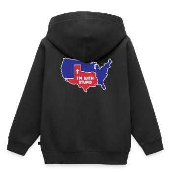 Texas State US Design für patriotische Texaner - Kinder Premium Organic Hoodie - Schwarz - Hinten - AI Model Kid Male (0cm)