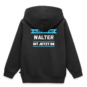Walter Name Design für stolze Walter - Kinder Premium Organic Hoodie - Schwarz - Hinten - AI Model Kid Male (0cm)