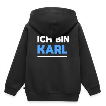 Karl Name Spruch für stolze Karls - Kinder Premium Organic Hoodie - Schwarz - Hinten - AI Model Kid Male (0cm)