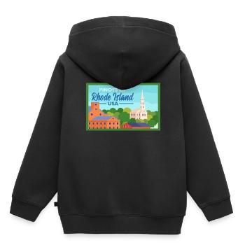 Rhode Island Fil-Am Design pour Proud Pinoys - Sweat Premium à capuche enfant bio - noir - Dos - AI Model Kid Male (0cm)
