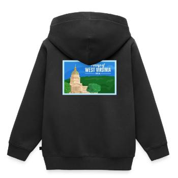 West Virginia Fil-Am Design für stolze Pinoys - Kinder Premium Organic Hoodie - Schwarz - Hinten - AI Model Kid Male (0cm)