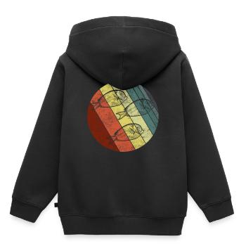 Doktorfisch Schwarm Acanthurus Meerwasser Aquarium - Kinder Premium Organic Hoodie - Schwarz - Hinten - AI Model Kid Male (0cm)