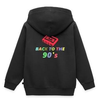 Retour aux années 90 - Sweat Premium à capuche enfant bio - noir - Dos - AI Model Kid Male (0cm)