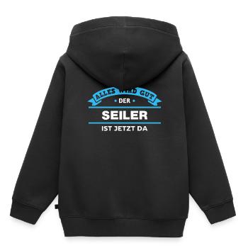 Seiler Design für stolze Handwerker - Kinder Premium Organic Hoodie - Schwarz - Hinten - AI Model Kid Male (0cm)