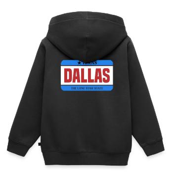Dallas Texas Lone Star State Design pour fier - Sweat Premium à capuche enfant bio - noir - Dos - AI Model Kid Male (0cm)