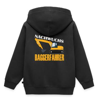 Nachwuchs Baggerfahrer Bagger Kind Baby Geschenk - Kinder Premium Organic Hoodie - Schwarz - Hinten - AI Model Kid Male (0cm)
