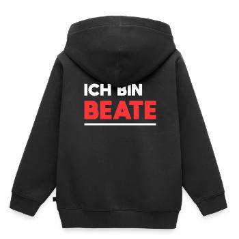 Beate Name Spruch für stolze Beates - Kinder Premium Organic Hoodie - Schwarz - Hinten - AI Model Kid Male (0cm)