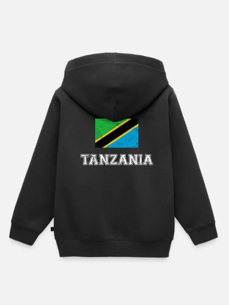 Tansania Flagge, Geschenk - Kinder Premium Organic Hoodie - Schwarz