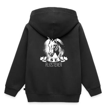 Esel Flüsterer Maultier Muli Donkey Geschenk - Kinder Premium Organic Hoodie - Schwarz - Hinten - AI Model Kid Male (0cm)