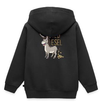 Esel Goldesel Maultier Muli Donkey Geschenk - Kinder Premium Organic Hoodie - Schwarz - Hinten - AI Model Kid Male (0cm)