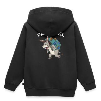 Esel Packesel Maultier Muli Donkey Geschenk - Kinder Premium Organic Hoodie - Schwarz - Hinten - AI Model Kid Male (0cm)