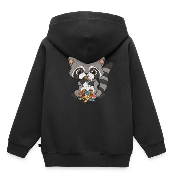 Raton laveur raton laveur bébé raton laveur - Sweat Premium à capuche enfant bio - noir - Dos - AI Model Kid Male (0cm)