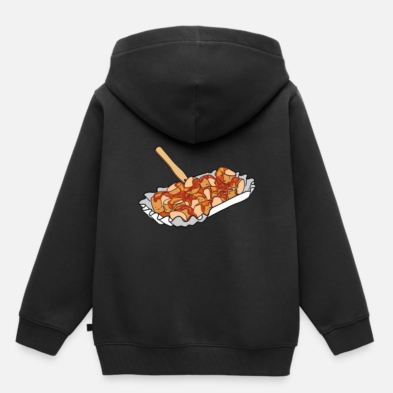 Currywurst Curry Wurst Bratwurst Berliner Ruhrpott - Kinder Premium Organic Hoodie - Schwarz