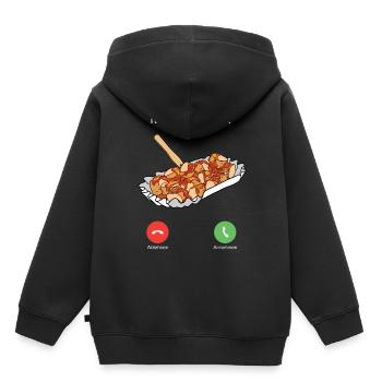 Currywurst Curry Wurst Bratwurst Berliner Ruhrpott - Kinder Premium Organic Hoodie - Schwarz - Hinten - AI Model Kid Male (0cm)