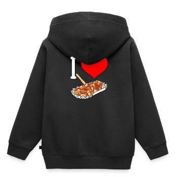 Currywurst Curry Wurst Bratwurst Berliner Ruhrpott - Kids Premium Organic Hoodie - black - Back - AI Model Kid Male (0cm)